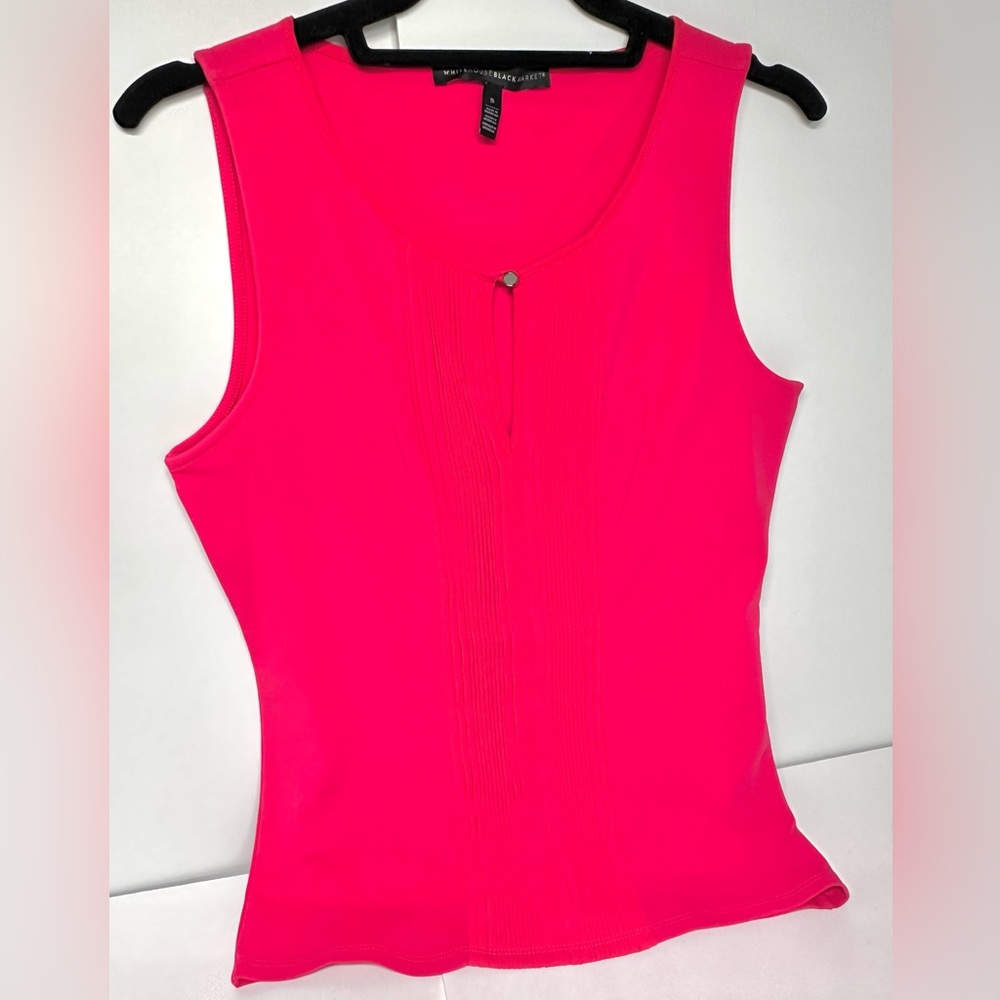 White House Black Market Jersey Button-Front
Tank Sleeveless Fuchsia Size Small